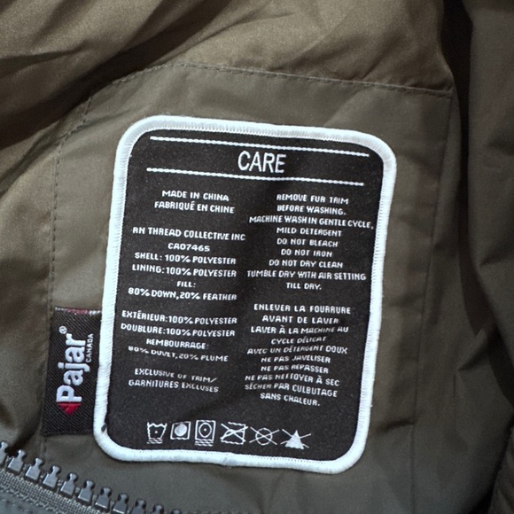 PAJAR Canada Womens Khaki Mid Length Coat With Real Fur In XS - Picture 9 of 17